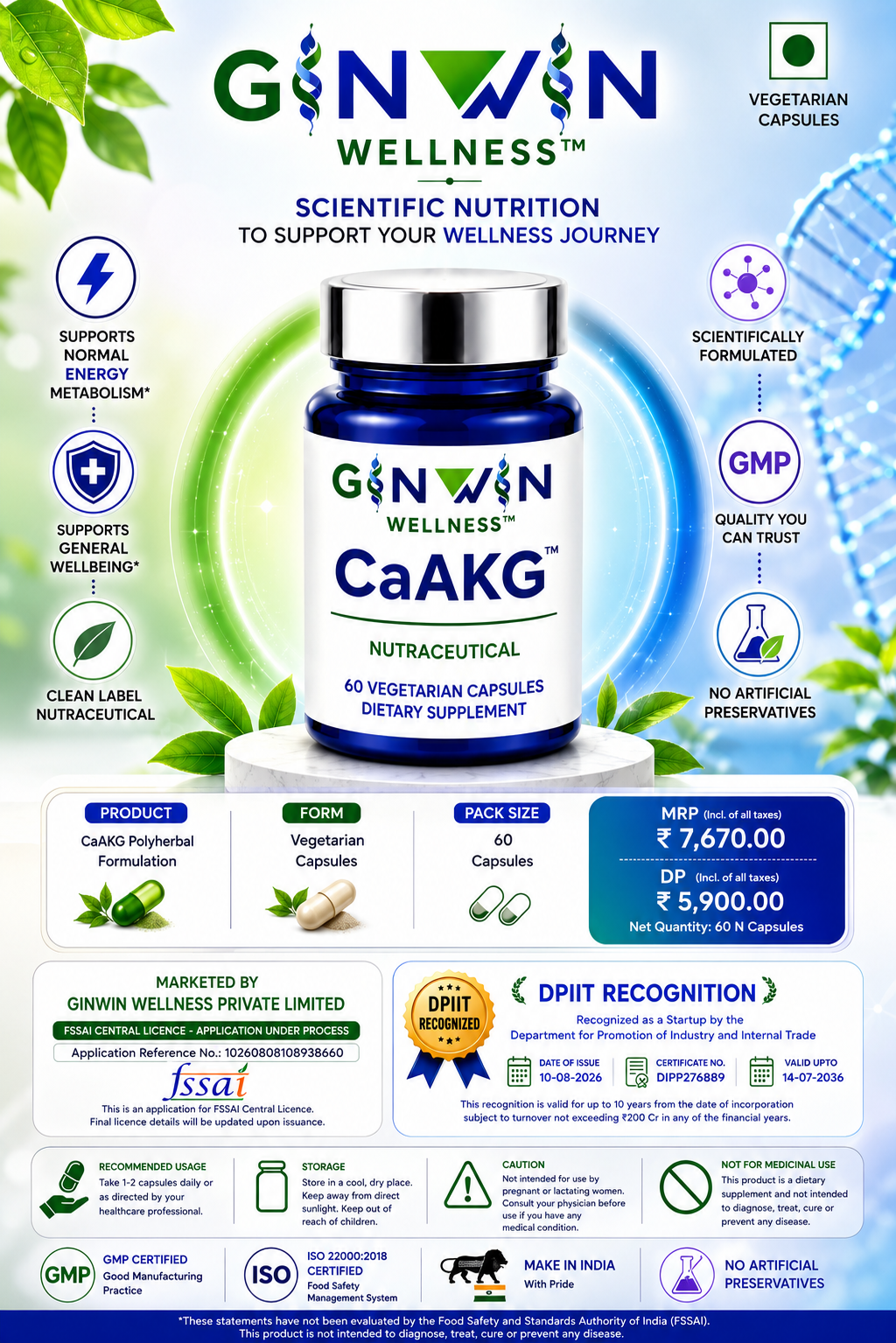 GINWIN™ CaAKG™ final product bottle
